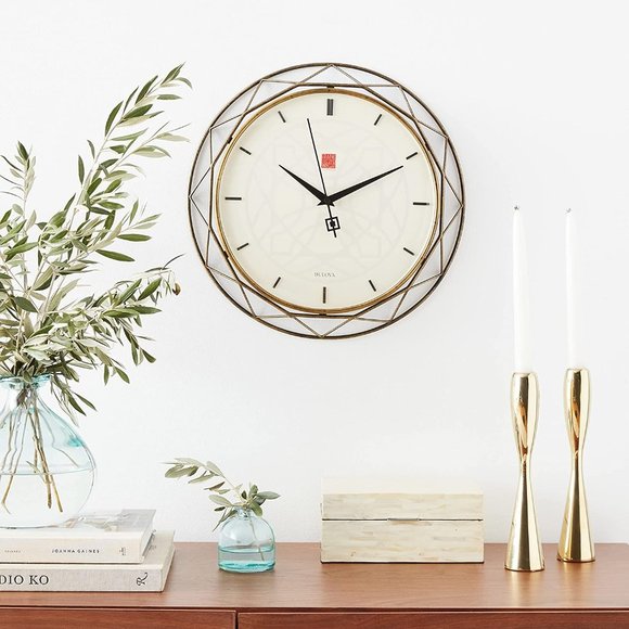 Bulova Gold Metal Frame Wall Clock in Antique Gold - Picture 4 of 4